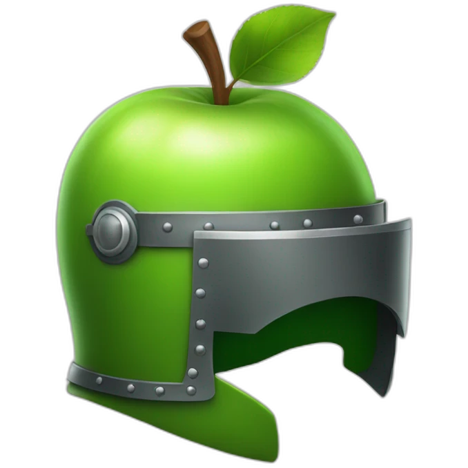 green apple in a knight helmet emoji