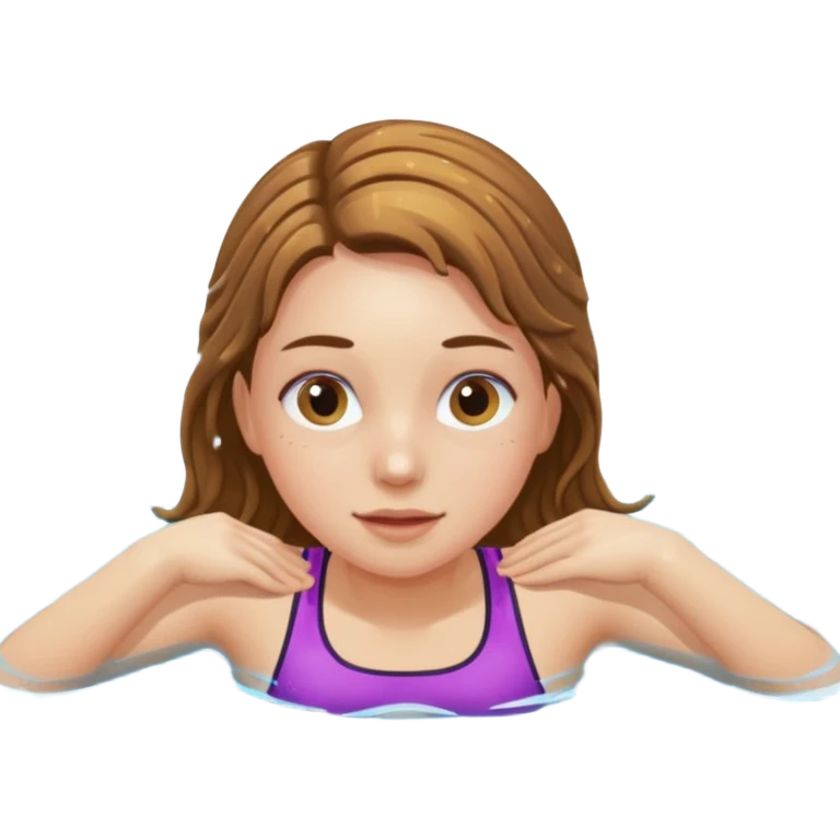 Girl in a pool swimming backstroke emoji