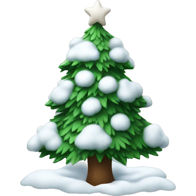 christmas tree with snow emoji