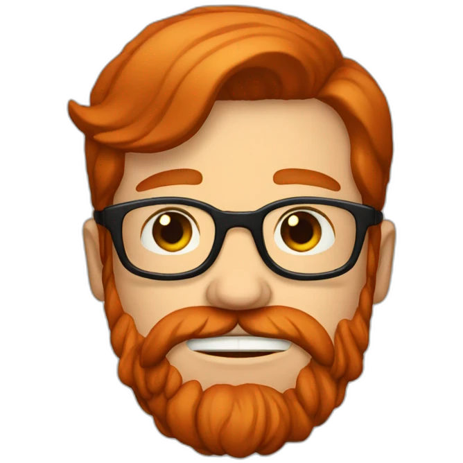 redhead man with beard and glasses crying emoji