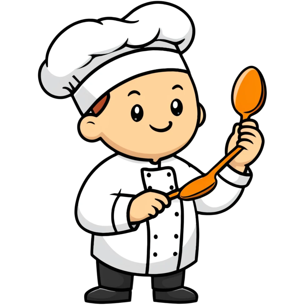 cartoon chef tasting food from a spoon emoji