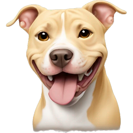 Blonde pitbull smiling emoji