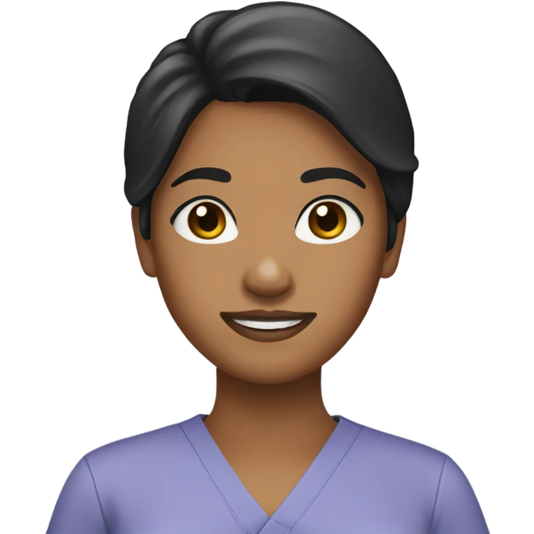 Tan skin black hair girl wear scrubs  emoji