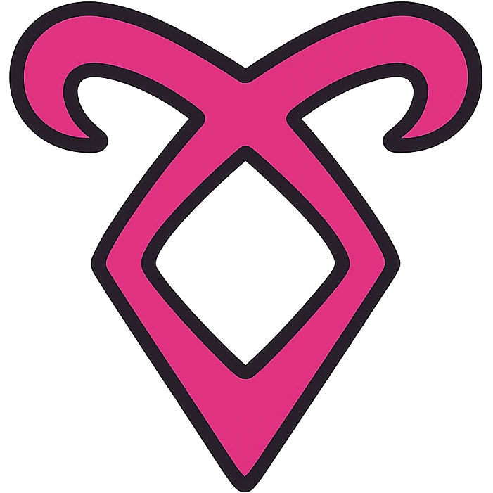 parabatai rune, color-outlined icon, contemporary, visually striking emoji