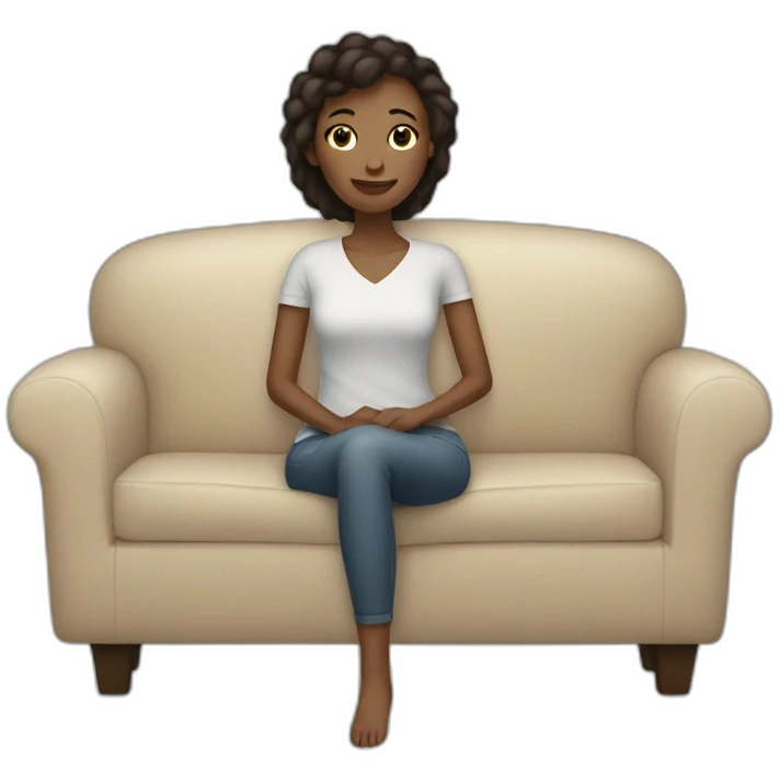 woman with light skintone on a sofa emoji