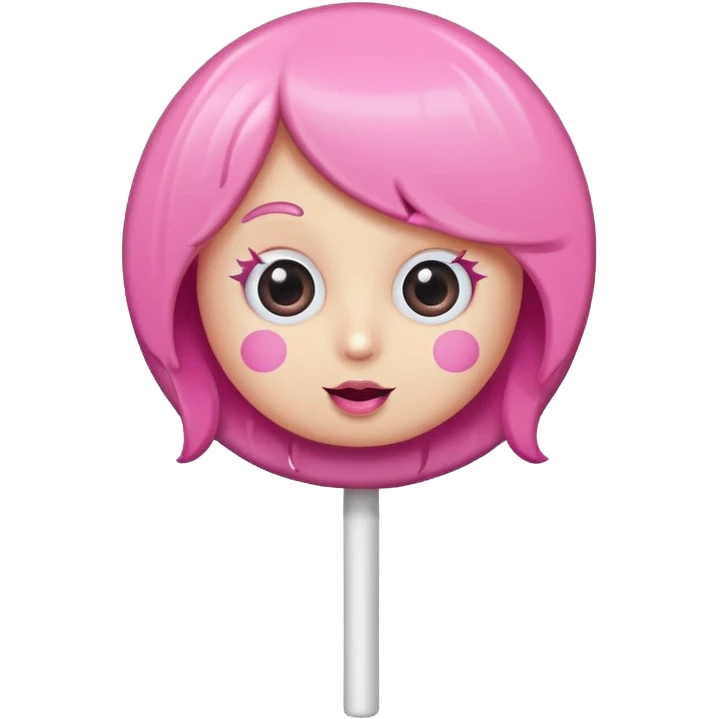 cute lollipop with eyes and hair and charactarized like cartoon but doesnt look like human emoji