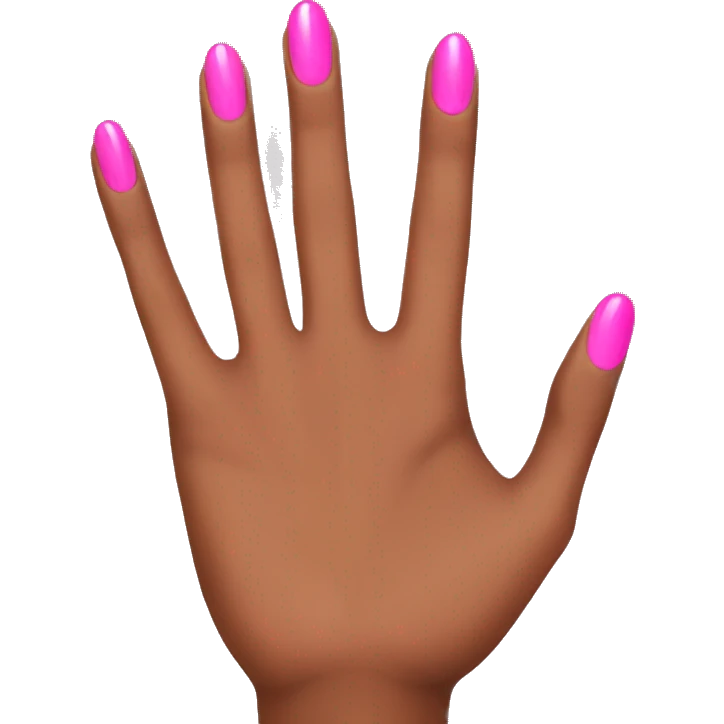 brown skin hand with pink nails emoji
