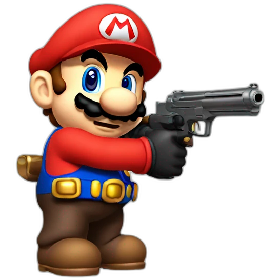 Super mario with gun emoji
