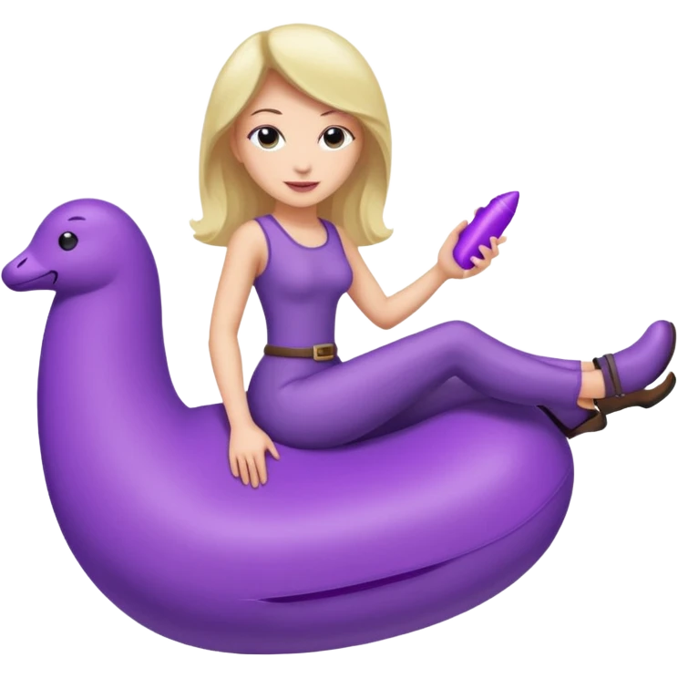 Naked woman riding a dildo emoji