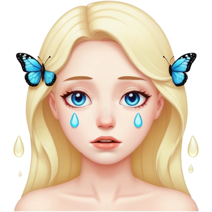 Crying butterflies emoji