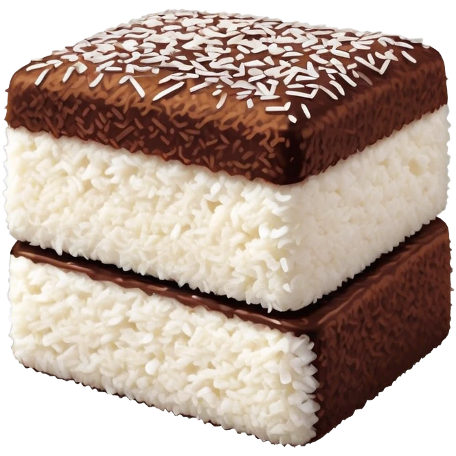 cinematic-realistic-lamingtons-dessert-emoji,-depicted-as-soft-sponge-squares-coated-in-chocolate-and-coconut-rendered-with-mouth‚äêwatering-detail-and-vibrant-lighting emoji