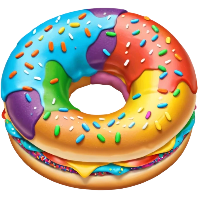 ❤🧡💛💚💙💜💗 rainbw 🥯 realistic emoji