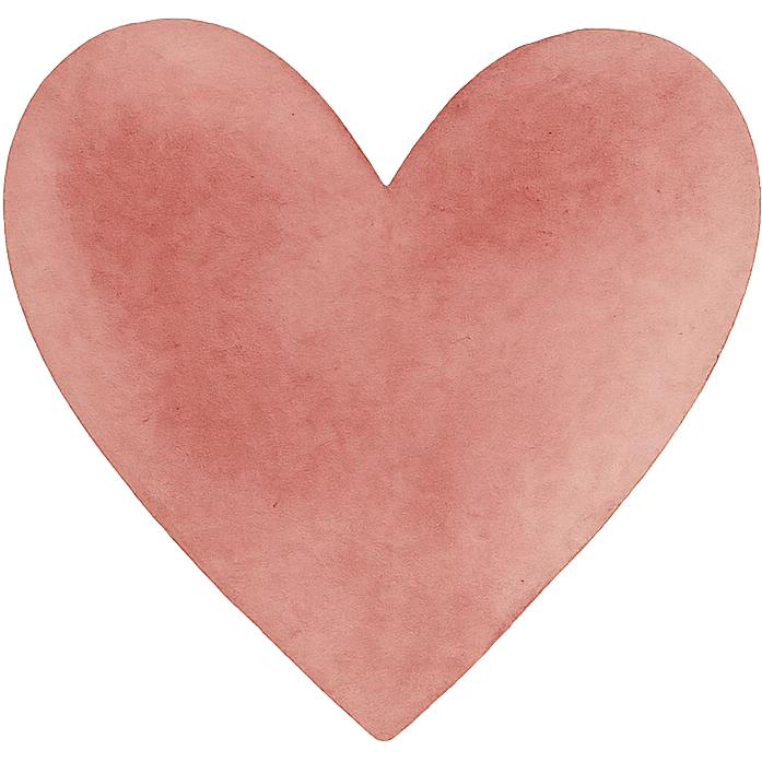 a heart in burgundy color, watercolor style emoji