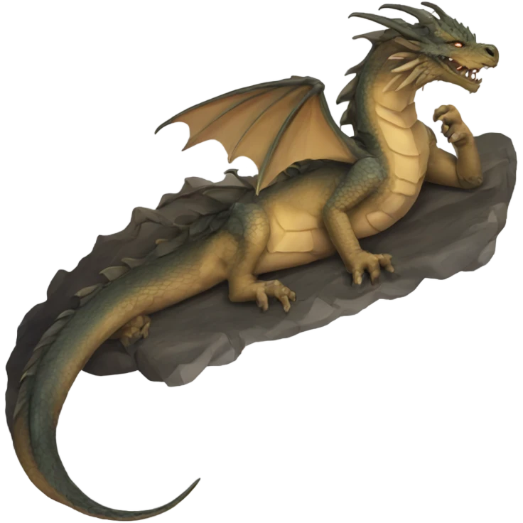 a hydrid dragon/man lying down emoji