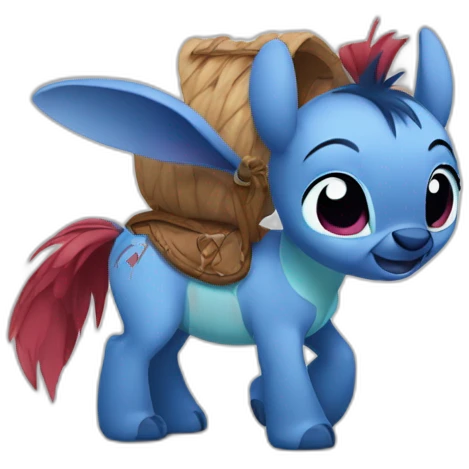 Stitch sur un poney emoji