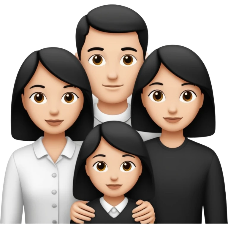 Family Triptych B&W emoji