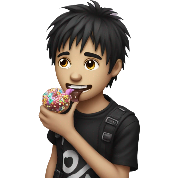 emo boy eat candy emoji
