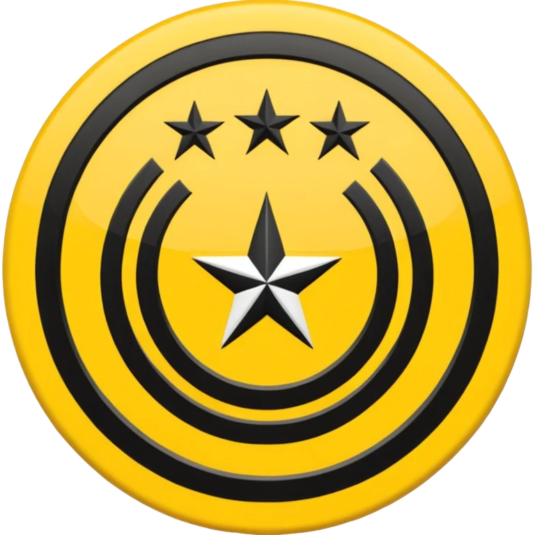 Turkish club Eskişehirspor logo with yellow, black thin stripes and three stars emoji