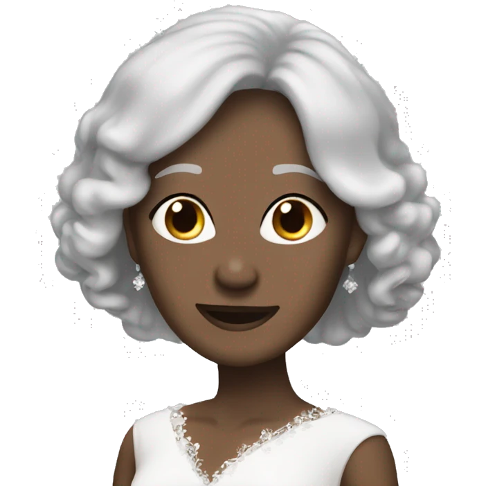 Wedding White woma bruntte older black man gray hair emoji