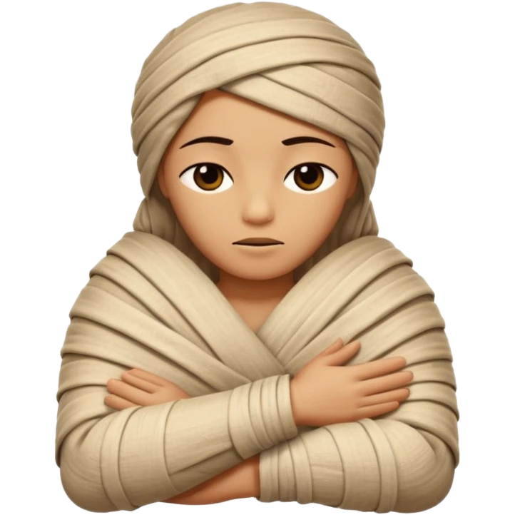 Ancient mummy laying down with arms crossed asleep emoji