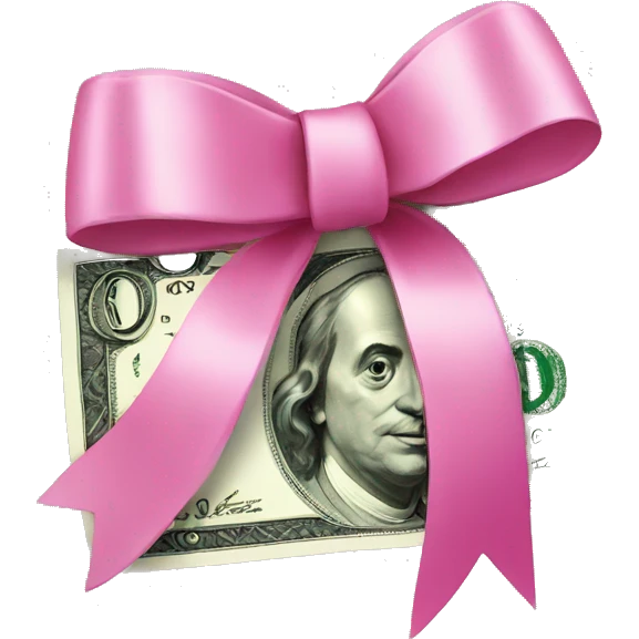 Money with pink bow emoji