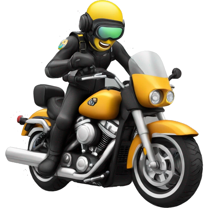 Harley motorcycle scuba diver emoji