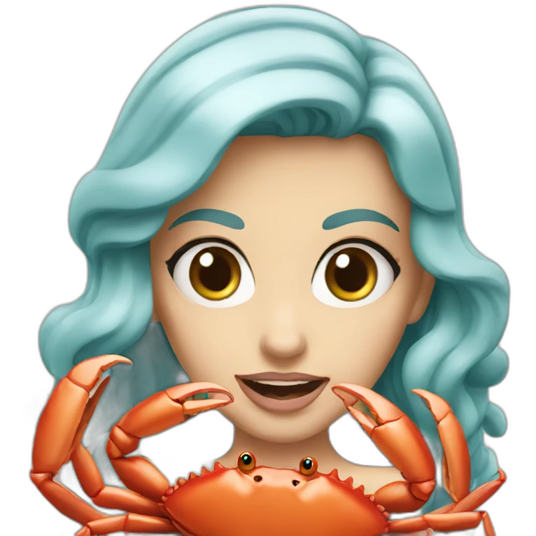 Ariel eat crab emoji