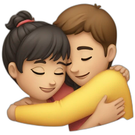 Hug of a boy and a girl emoji