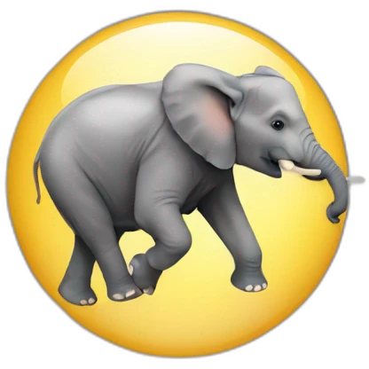 an elephant walking on a ball emoji