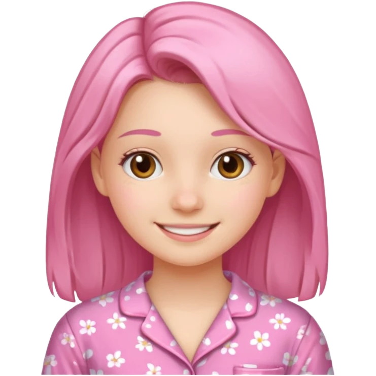 Girl 18 year in pink Pajamas  emoji