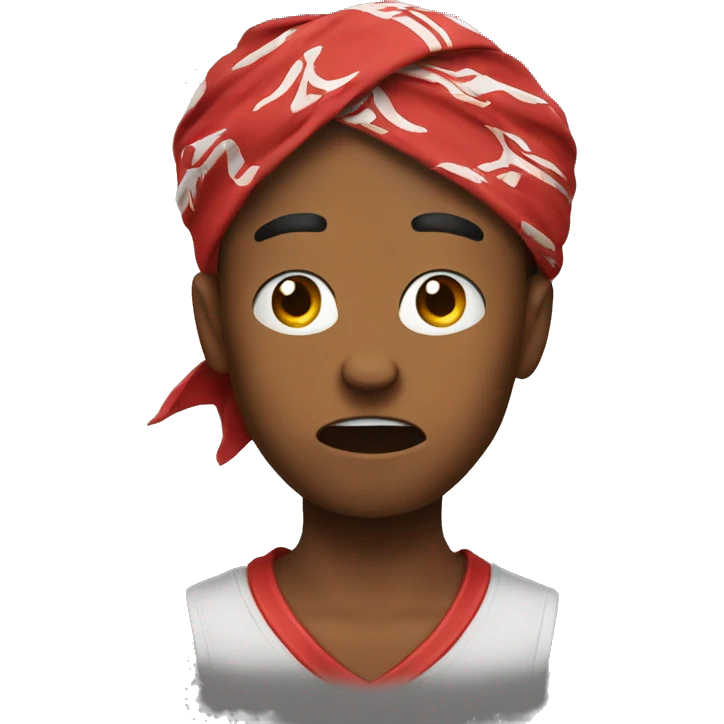young man angry with a bandana around neck emoji