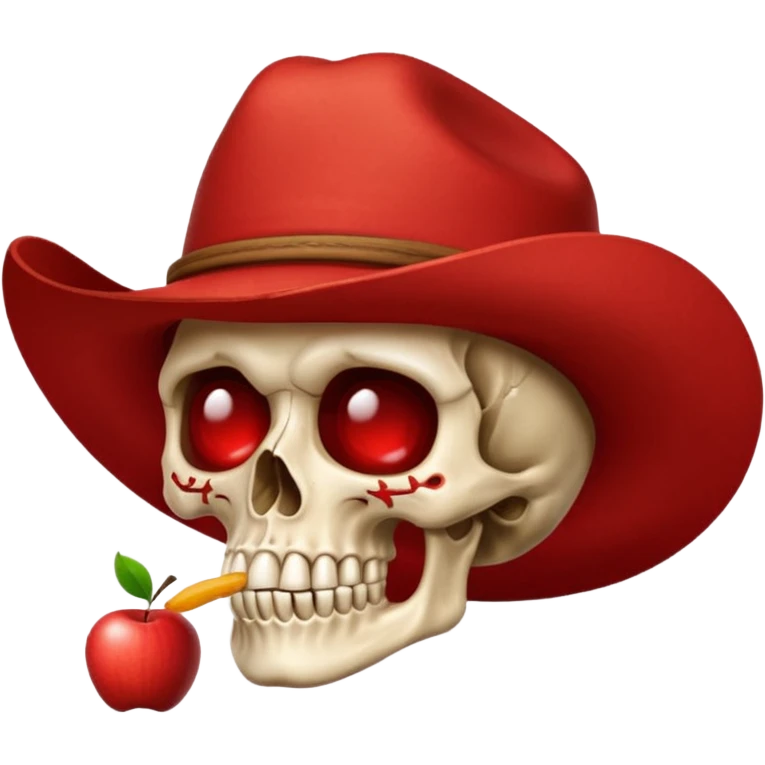 The apple skull, cowboy, and shushing emoji combined into one emoji
