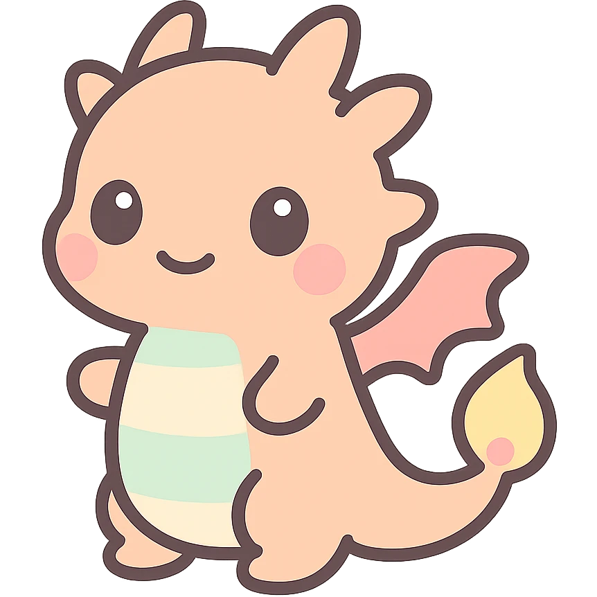 A cute small fire dragon emoji
