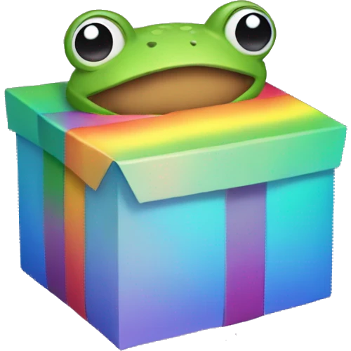 Box of rainbow frogd emoji