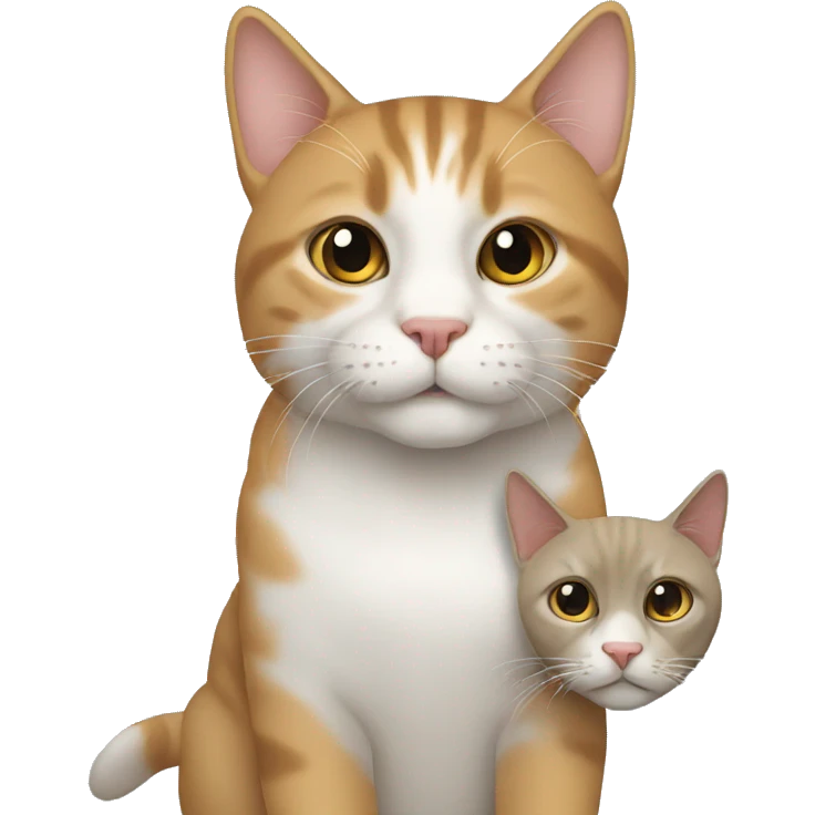 Un gato con un perro emoji
