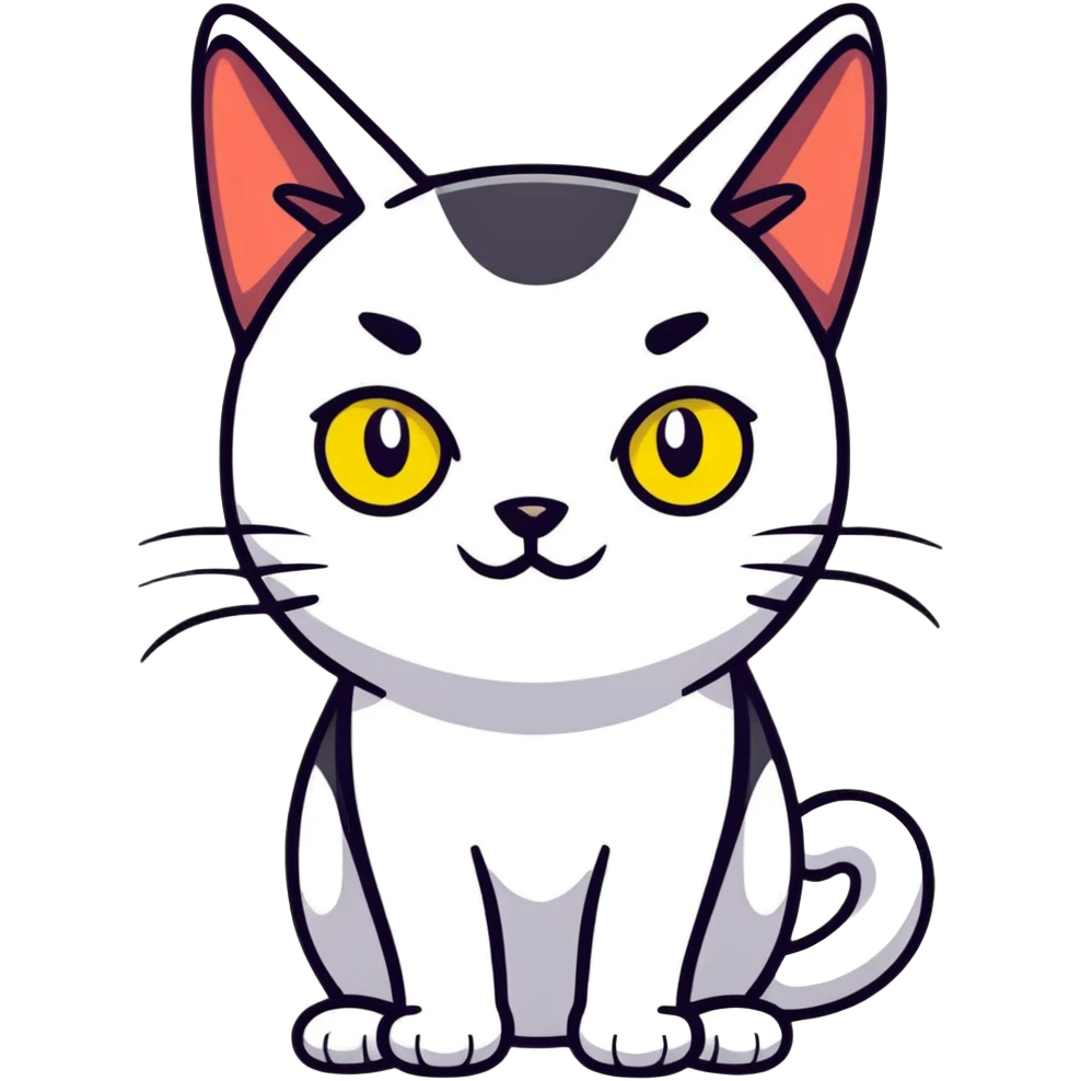 Black cat with yellow eyes emoji