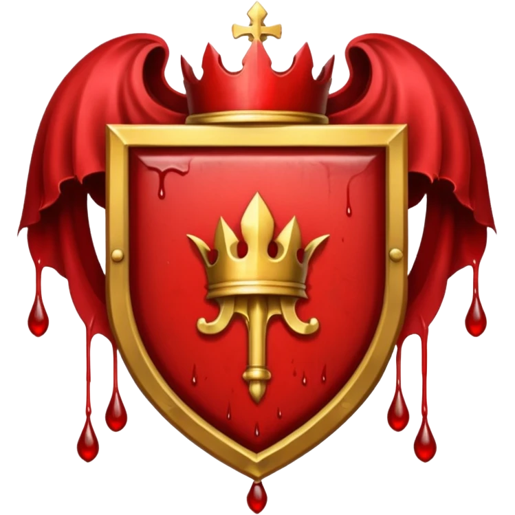 brasão sangrando medieval rosa de sangue vermelha emoji