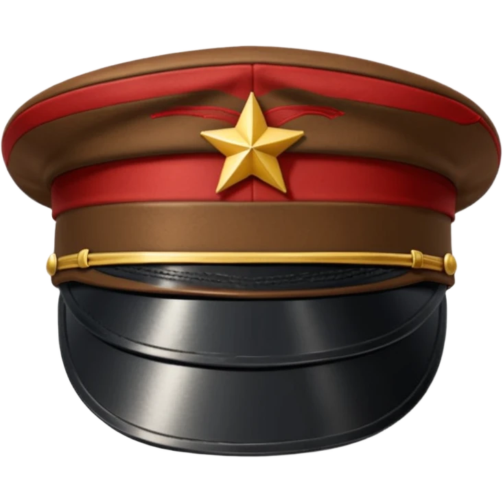 Brown cadet hat emoji