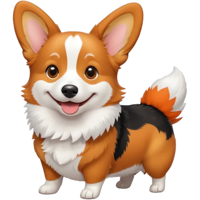 tricolor corgi in snow emoji