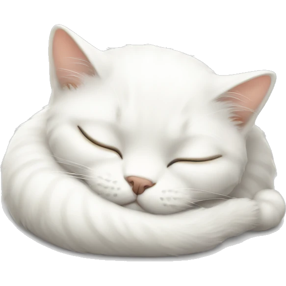 white cat sleeping emoji