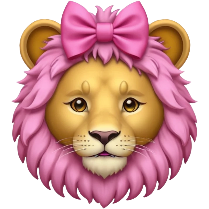 Lion with pink conquettes on his ears emoji