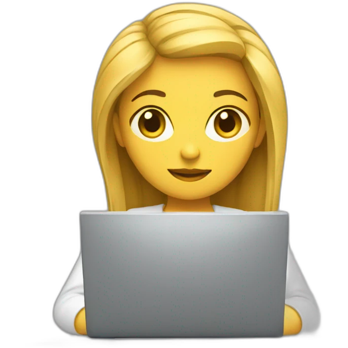 coding girl with computer emoji