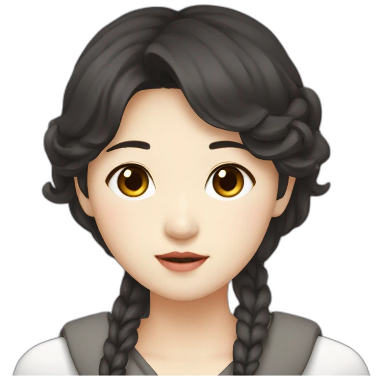 팍선영, dark hair, Korean, woman emoji