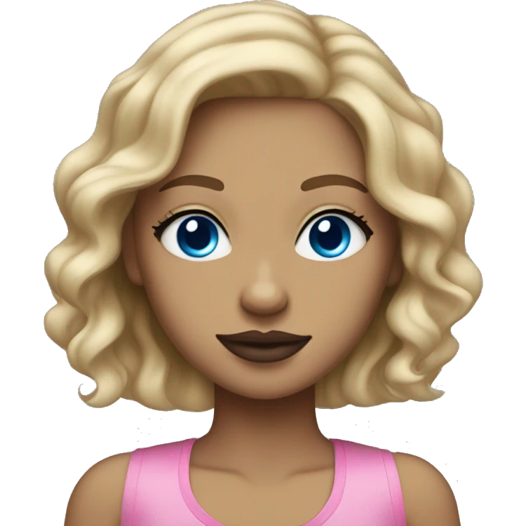 Light skin girl with pink lips, blue eyes, and dirty blonde hair emoji