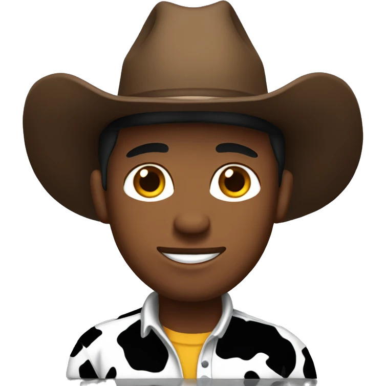 Cowboy with cow print hat emoji