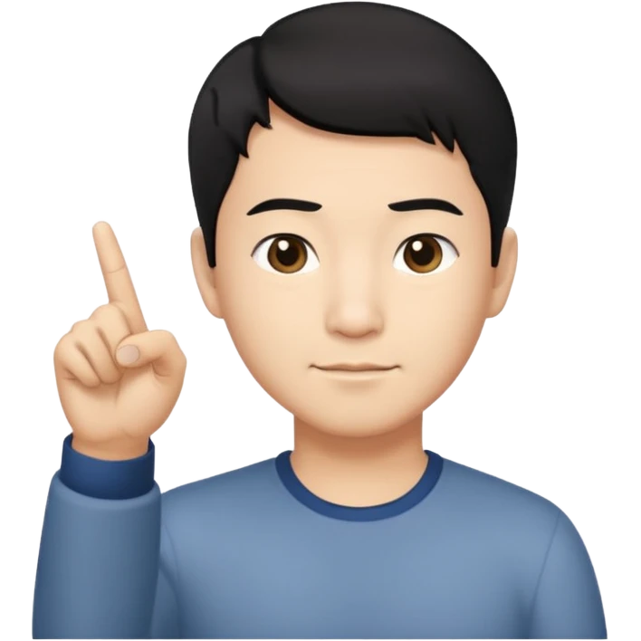 asian man pointing down emoji