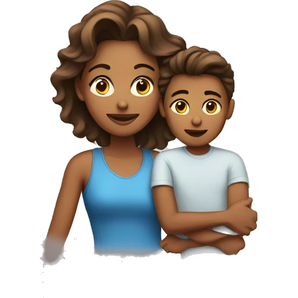 Mother with teenage son emoji