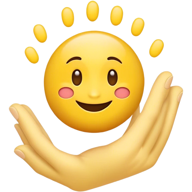 Smiling emoji with hand and lev emoji