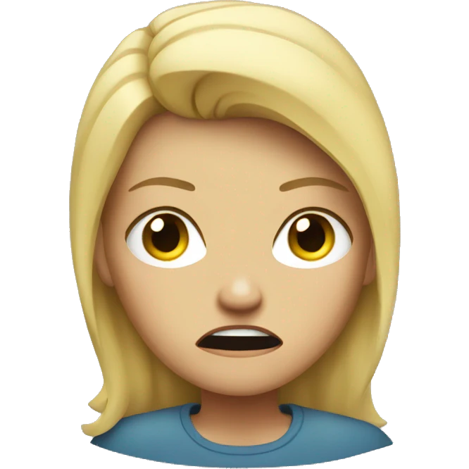 Angry blond girl emoji