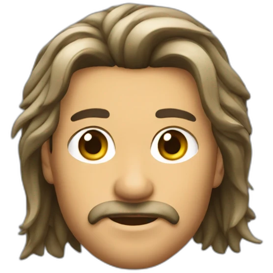 Caras morenos con mullet emoji